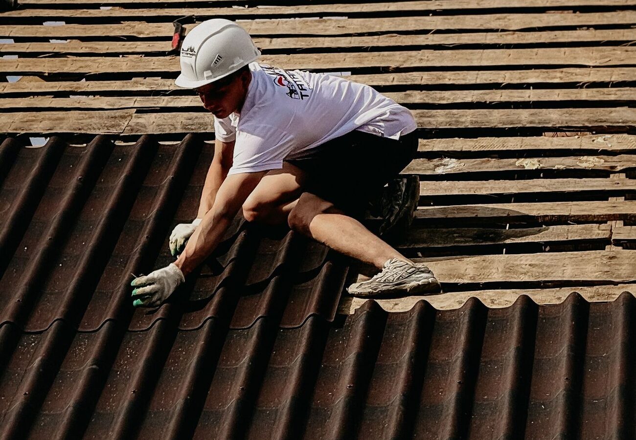 A contractor crew on site
