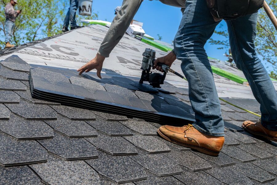 A roof under repair